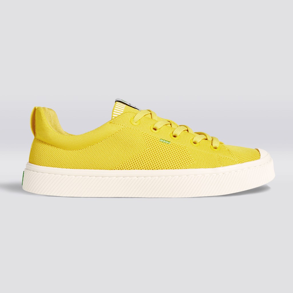 IBI Cariuma Low Top Bamboo Weave Knit Vegan Jaune Femme | DUM-7669205